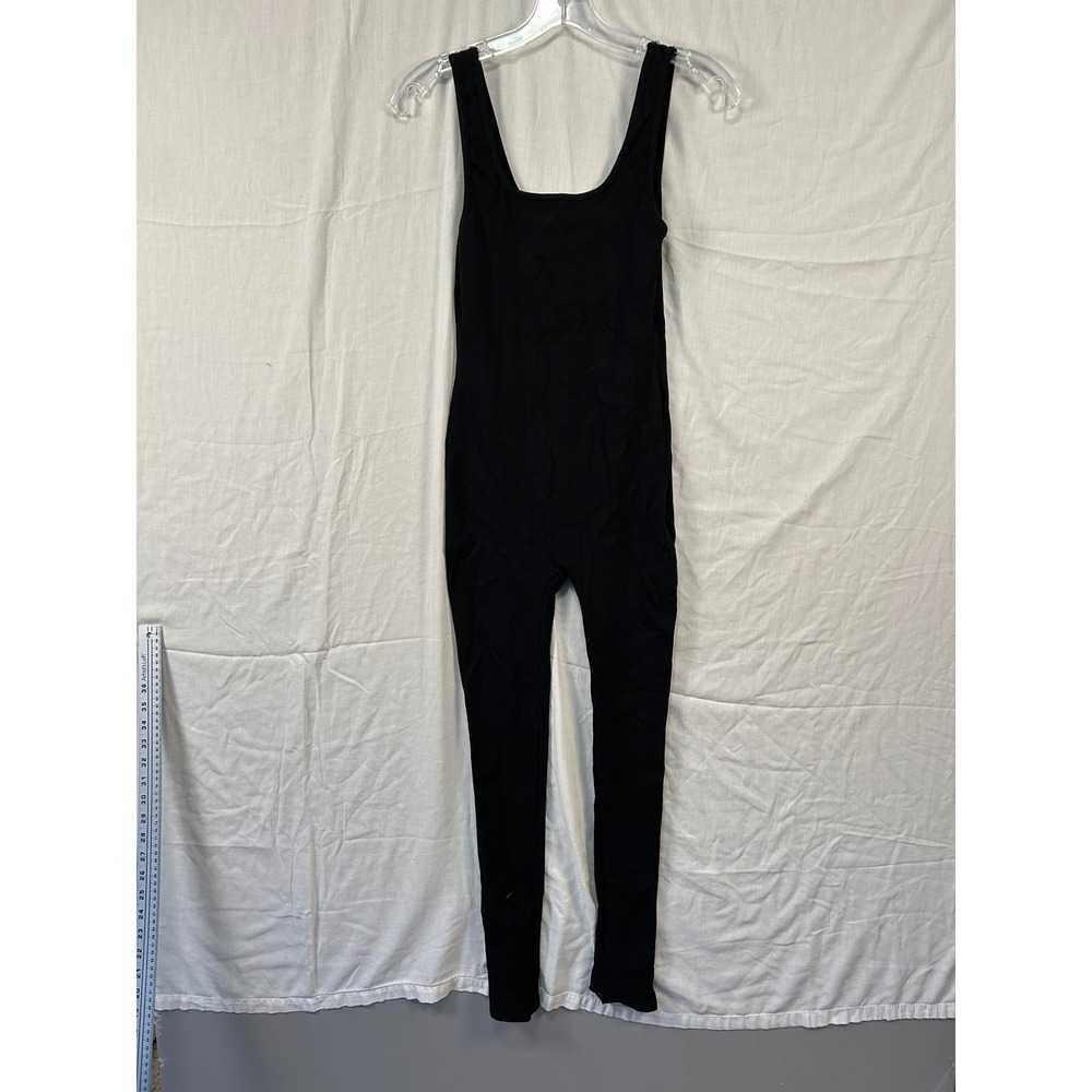 Fashion Nova Black Ribbed Square Neck Sleeveless Jumpsuit Catsuit 1X XL #2289